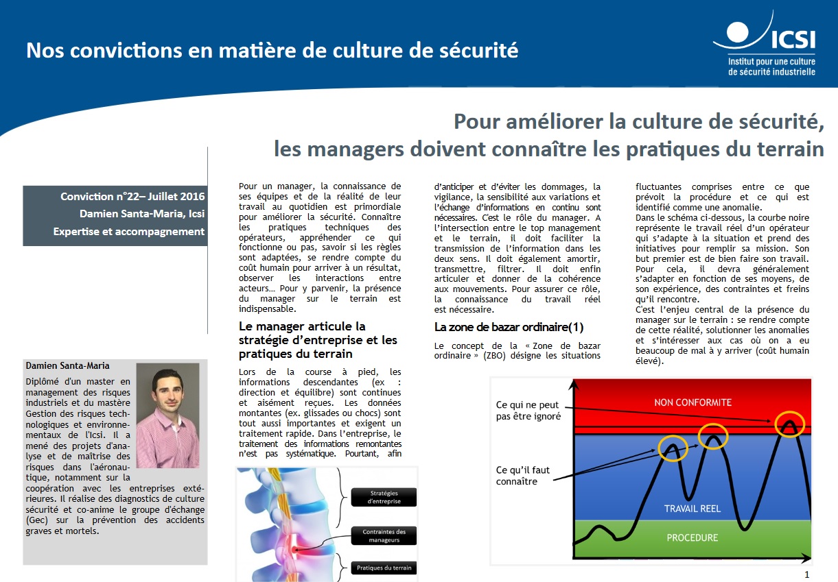 Pour améliorer la culture de sécurité, les managers doivent connaître les pratiques de terrain