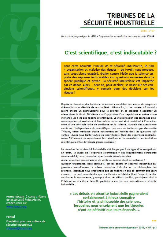 C’est scientifique, c’est indiscutable ? 