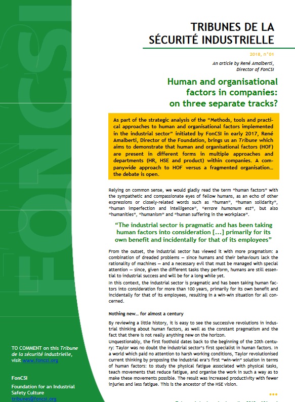 Human and organizational factors in companies on three separate tracks?