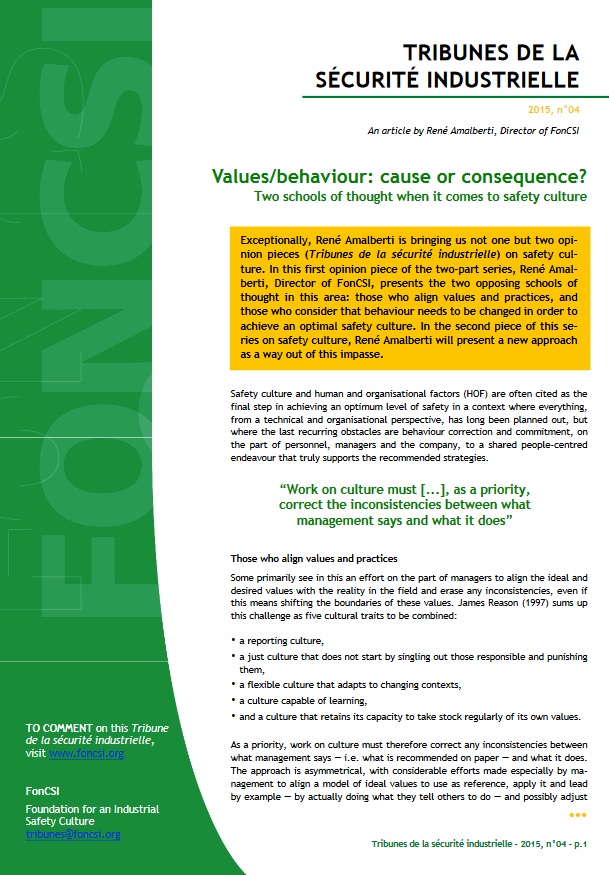 Values/behaviour: cause or consequence?
