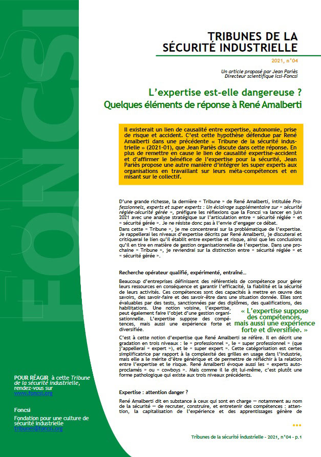 L’expertise est-elle dangereuse ?