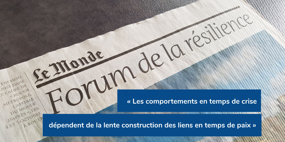 « Les comportements en temps de crise dépendent de la lente construction des liens en temps de paix »