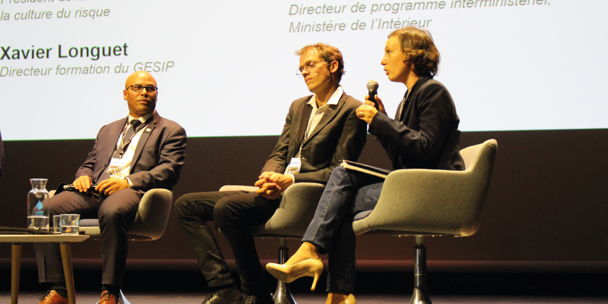 Isabelle Richard lors de la table ronde Alerte des populations et gestion de crise - Forum de la résilience, le 5 octobre à Métropole Rouen Normandie