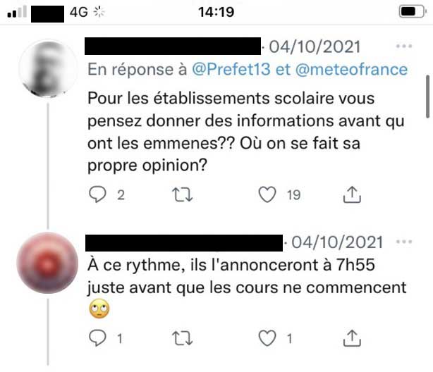 Exemples de questions posées par les citoyens sur Twitter